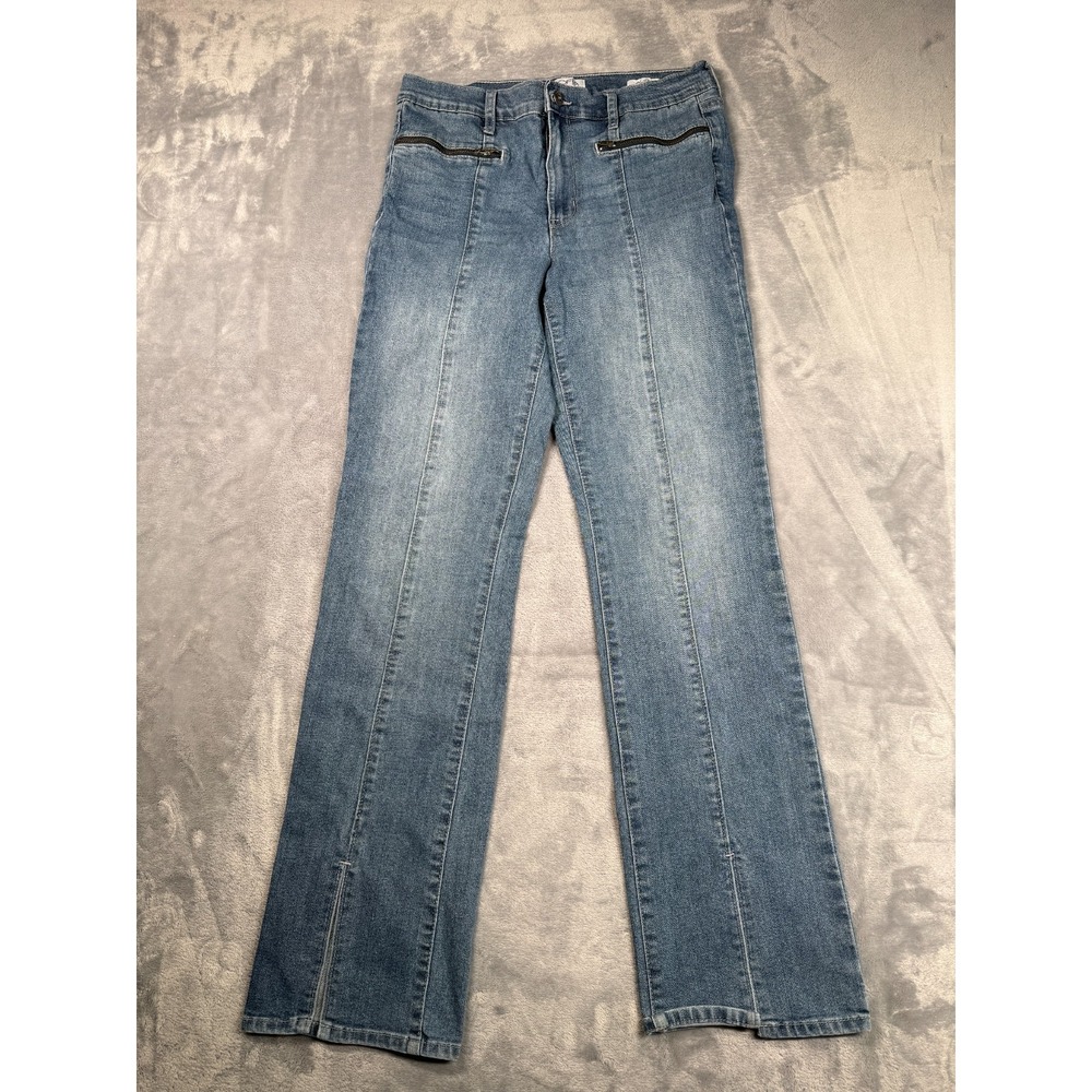 Sofia Vergara Aura Skinny Kick Boot Jeans Womens 8 Blue Ankle Slit High Rise